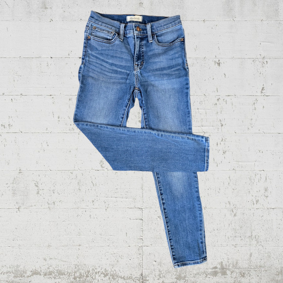 Madewell Medium Wash Roadtripper Stretch Mid Rise Womens Skinny Jeans Size 25P - Picture 9 of 9